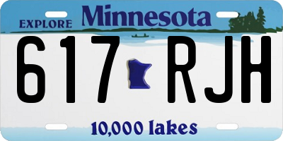 MN license plate 617RJH