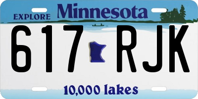MN license plate 617RJK