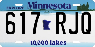 MN license plate 617RJQ
