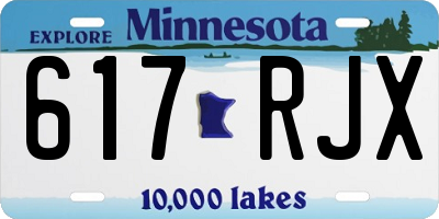 MN license plate 617RJX