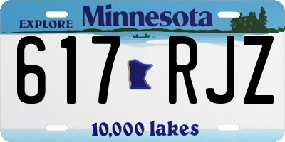 MN license plate 617RJZ