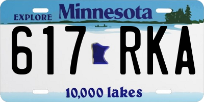 MN license plate 617RKA
