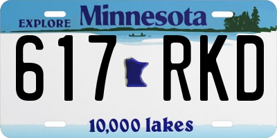 MN license plate 617RKD