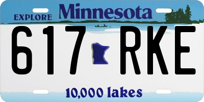 MN license plate 617RKE