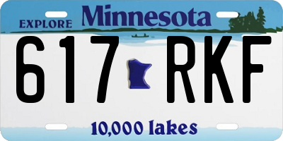 MN license plate 617RKF