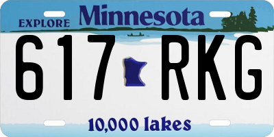 MN license plate 617RKG