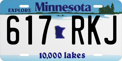MN license plate 617RKJ