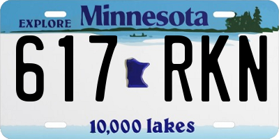 MN license plate 617RKN
