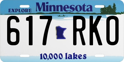 MN license plate 617RKO