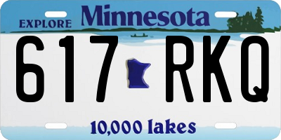 MN license plate 617RKQ
