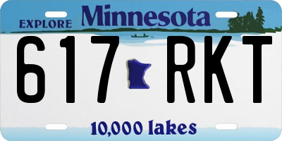 MN license plate 617RKT