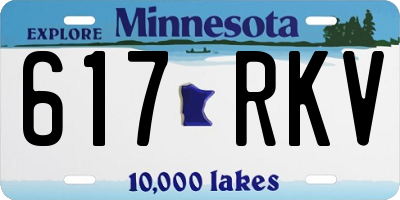 MN license plate 617RKV