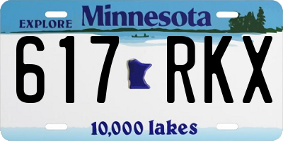 MN license plate 617RKX
