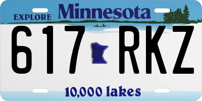 MN license plate 617RKZ