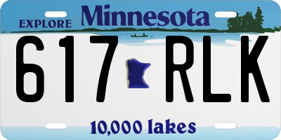 MN license plate 617RLK