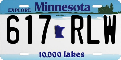 MN license plate 617RLW