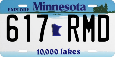 MN license plate 617RMD