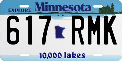 MN license plate 617RMK