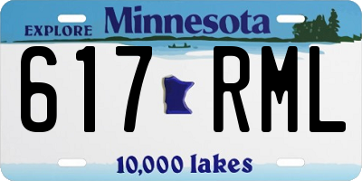 MN license plate 617RML
