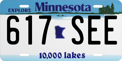 MN license plate 617SEE