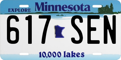 MN license plate 617SEN