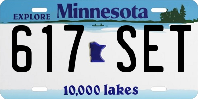 MN license plate 617SET