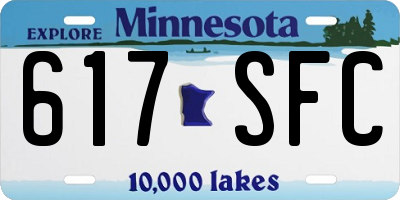 MN license plate 617SFC