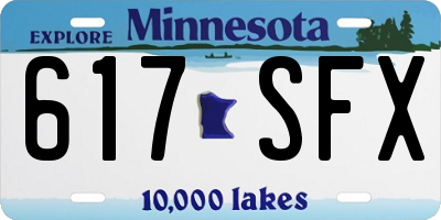 MN license plate 617SFX