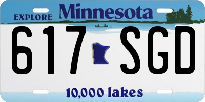 MN license plate 617SGD