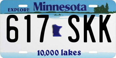 MN license plate 617SKK