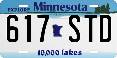 MN license plate 617STD