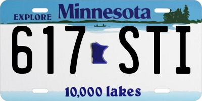 MN license plate 617STI