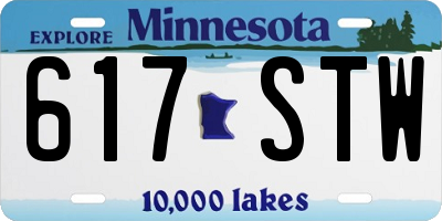 MN license plate 617STW