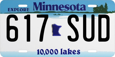 MN license plate 617SUD