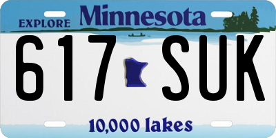 MN license plate 617SUK