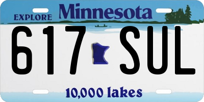 MN license plate 617SUL