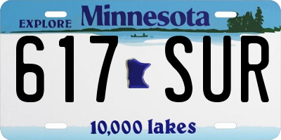 MN license plate 617SUR