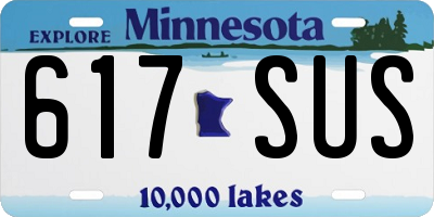 MN license plate 617SUS