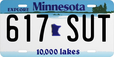 MN license plate 617SUT