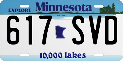 MN license plate 617SVD