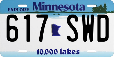 MN license plate 617SWD