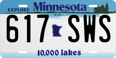 MN license plate 617SWS