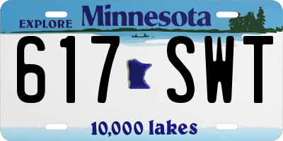 MN license plate 617SWT