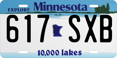 MN license plate 617SXB
