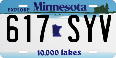 MN license plate 617SYV
