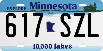 MN license plate 617SZL