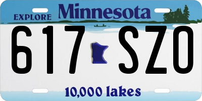 MN license plate 617SZO