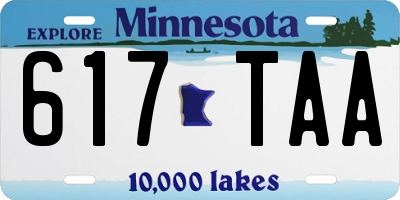 MN license plate 617TAA