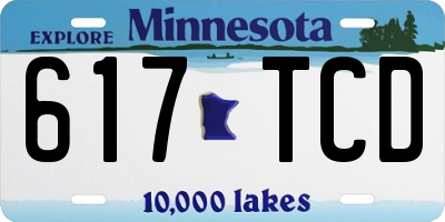 MN license plate 617TCD
