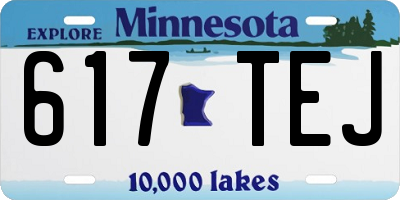 MN license plate 617TEJ